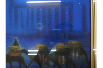 真作　平山郁夫　彩美版　限定500部　6/500　「月光パルミラ遺跡」　外箱付き　(R-084791)