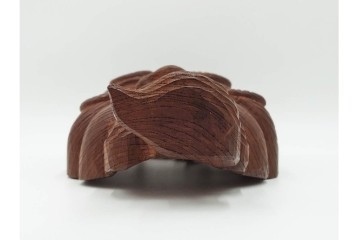 芳雲作　欅(ケヤキ)材　年輪をいかした木彫の翁面　(R-084792)　