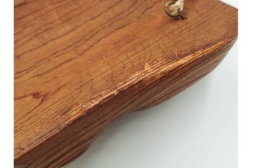 芳雲作　欅(ケヤキ)材　年輪をいかした木彫の翁面　(R-084792)　