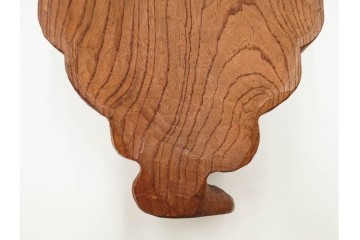 芳雲作　欅(ケヤキ)材　年輪をいかした木彫の翁面　(R-084792)　