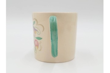 イギリスビンテージ　Susie Cooper(スージークーパー)　グレイリーフ　ドレスデンスプレイ　プランタン　カクタス　アカデミーパターン(チューリップ)　テーブルに華やかさと温かみを添えるカップ&ソーサー4客・プレート5枚セット　(R-084795)