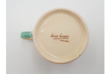 イギリスビンテージ　Susie Cooper(スージークーパー)　グレイリーフ　ドレスデンスプレイ　プランタン　カクタス　アカデミーパターン(チューリップ)　テーブルに華やかさと温かみを添えるカップ&ソーサー4客・プレート5枚セット　(R-084795)