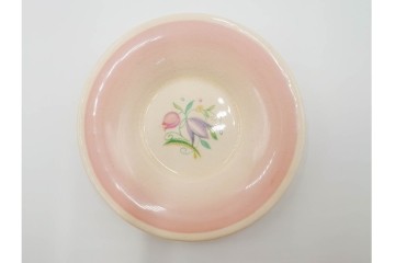 イギリスビンテージ　Susie Cooper(スージークーパー)　グレイリーフ　ドレスデンスプレイ　プランタン　カクタス　アカデミーパターン(チューリップ)　テーブルに華やかさと温かみを添えるカップ&ソーサー4客・プレート5枚セット　(R-084795)