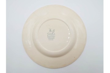 イギリスビンテージ　Susie Cooper(スージークーパー)　グレイリーフ　ドレスデンスプレイ　プランタン　カクタス　アカデミーパターン(チューリップ)　テーブルに華やかさと温かみを添えるカップ&ソーサー4客・プレート5枚セット　(R-084795)