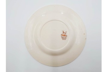 イギリスヴィンテージ　Susie Cooper(スージークーパー)　ロングリーフ　上品で可愛らしいカップ&ソーサー2客・クリーマー・プレート4枚セット　(R-084796)