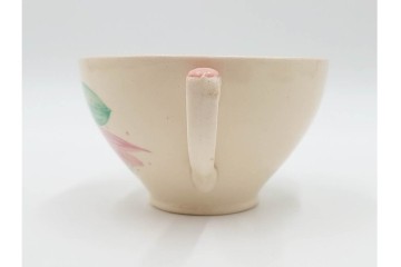 イギリスヴィンテージ　Susie Cooper(スージークーパー)　ロングリーフ　上品で可愛らしいカップ&ソーサー2客・クリーマー・プレート4枚セット　(R-084796)