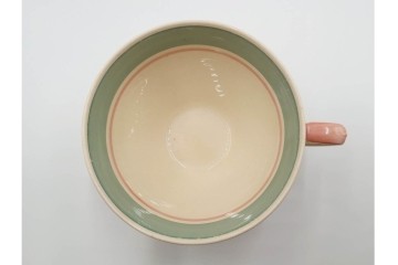 イギリスヴィンテージ　Susie Cooper(スージークーパー)　ロングリーフ　上品で可愛らしいカップ&ソーサー2客・クリーマー・プレート4枚セット　(R-084796)