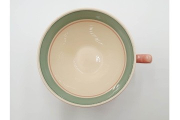 イギリスヴィンテージ　Susie Cooper(スージークーパー)　ロングリーフ　上品で可愛らしいカップ&ソーサー2客・クリーマー・プレート4枚セット　(R-084796)