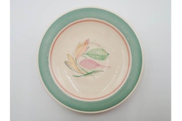 イギリスヴィンテージ　Susie Cooper(スージークーパー)　ロングリーフ　上品で可愛らしいカップ&ソーサー2客・クリーマー・プレート4枚セット　(R-084796)