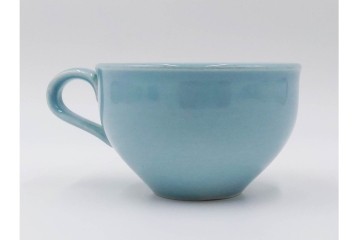 アメリカ　USA　ヴィンテージ　Russel Wright(ラッセル・ライト)　水色　爽やかな色合いが目を引くカップ&ソーサー6客・プレート7枚セット　(R-084797)　