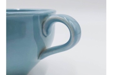 アメリカ　USA　ヴィンテージ　Russel Wright(ラッセル・ライト)　水色　爽やかな色合いが目を引くカップ&ソーサー6客・プレート7枚セット　(R-084797)　