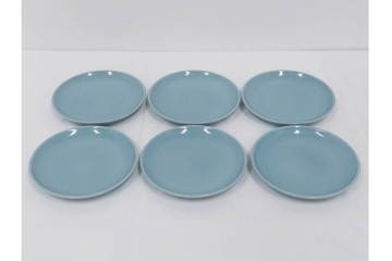 アメリカ　USA　ヴィンテージ　Russel Wright(ラッセル・ライト)　水色　爽やかな色合いが目を引くカップ&ソーサー6客・プレート7枚セット　(R-084797)　