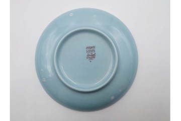 アメリカ　USA　ヴィンテージ　Russel Wright(ラッセル・ライト)　水色　爽やかな色合いが目を引くカップ&ソーサー6客・プレート7枚セット　(R-084797)　