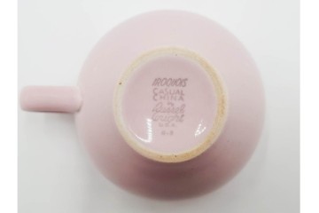 アメリカ　USA　ヴィンテージ　Russel Wright(ラッセル・ライト)　ブラウン　茶色　ピンク　温かみを感じるカップ&ソーサー5客・プレート3枚セット　(R-084798)　