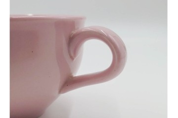 アメリカ　USA　ヴィンテージ　Russel Wright(ラッセル・ライト)　ブラウン　茶色　ピンク　温かみを感じるカップ&ソーサー5客・プレート3枚セット　(R-084798)　