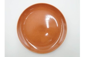 アメリカ　USA　ヴィンテージ　Russel Wright(ラッセル・ライト)　ブラウン　茶色　ピンク　温かみを感じるカップ&ソーサー5客・プレート3枚セット　(R-084798)　