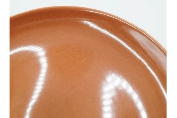 アメリカ　USA　ヴィンテージ　Russel Wright(ラッセル・ライト)　ブラウン　茶色　ピンク　温かみを感じるカップ&ソーサー5客・プレート3枚セット　(R-084798)　