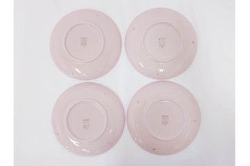 アメリカ　USA　ヴィンテージ　Russel Wright(ラッセル・ライト)　ブラウン　茶色　ピンク　温かみを感じるカップ&ソーサー5客・プレート3枚セット　(R-084798)　