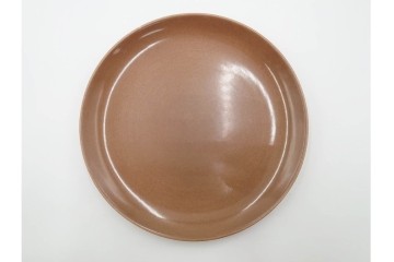 アメリカ　USA　ヴィンテージ　Russel Wright(ラッセル・ライト)　ブラウン　茶色　ピンク　温かみを感じるカップ&ソーサー5客・プレート3枚セット　(R-084798)　