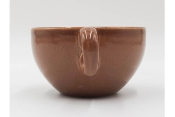 アメリカ　USA　ヴィンテージ　Russel Wright(ラッセル・ライト)　ブラウン　茶色　ピンク　温かみを感じるカップ&ソーサー5客・プレート3枚セット　(R-084798)　