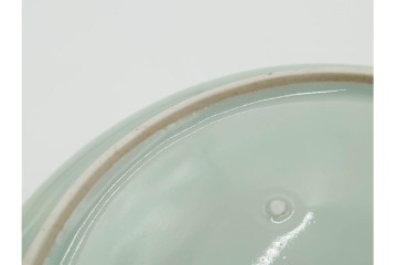 江戸期　古伊万里　青磁　色絵　約20cm　6.4寸　上品な絵付けが美しい中皿5枚セット　(R-084799)