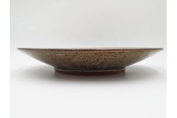 人間国宝　島岡達三　益子焼　象嵌　1尺皿　約31cm　流れるような美しい釉薬が美しい大皿　(R-084801)