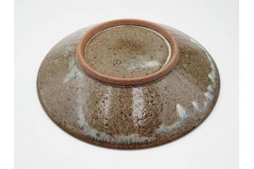 人間国宝　島岡達三　益子焼　象嵌　1尺皿　約31cm　流れるような美しい釉薬が美しい大皿　(R-084801)