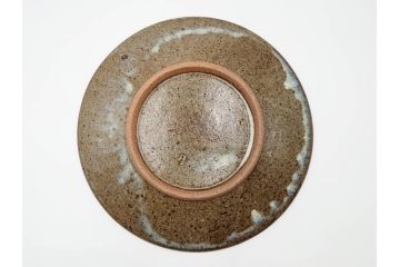 人間国宝　島岡達三　益子焼　象嵌　1尺皿　約31cm　流れるような美しい釉薬が美しい大皿　(R-084801)