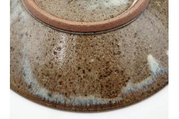 人間国宝　島岡達三　益子焼　象嵌　1尺皿　約31cm　流れるような美しい釉薬が美しい大皿　(R-084801)