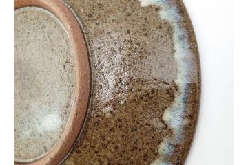 人間国宝　島岡達三　益子焼　象嵌　1尺皿　約31cm　流れるような美しい釉薬が美しい大皿　(R-084801)