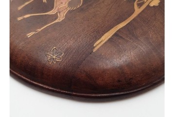 時代物　雅趣ある意匠　酒井抱一筆　蒔絵　鹿に紅葉図の蓋付き硯　(R-084803)