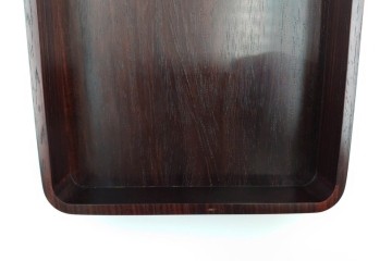 上質な木味　富作　紫檀製　艶やかな木目が映える硯箱　共箱付き　(R-084804)