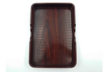 上質な木味　富作　紫檀製　艶やかな木目が映える硯箱　共箱付き　(R-084804)