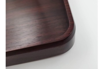 上質な木味　富作　紫檀製　艶やかな木目が映える硯箱　共箱付き　(R-084804)