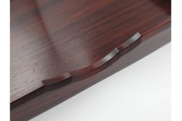 上質な木味　富作　紫檀製　艶やかな木目が映える硯箱　共箱付き　(R-084804)