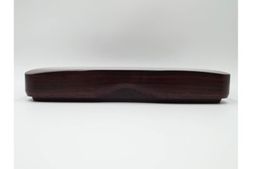 上質な木味　富作　紫檀製　艶やかな木目が映える硯箱　共箱付き　(R-084804)