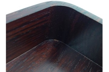 上質な木味　富作　紫檀製　艶やかな木目が映える硯箱　共箱付き　(R-084804)