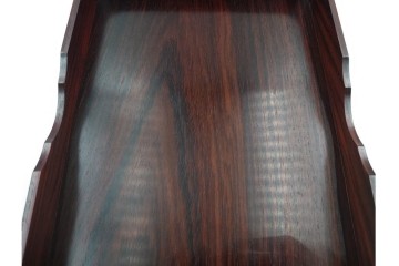 上質な木味　富作　紫檀製　艶やかな木目が映える硯箱　共箱付き　(R-084804)