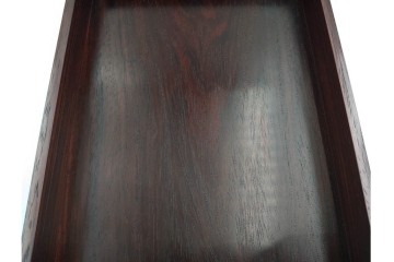 上質な木味　富作　紫檀製　艶やかな木目が映える硯箱　共箱付き　(R-084804)