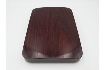 上質な木味　富作　紫檀製　艶やかな木目が映える硯箱　共箱付き　(R-084804)