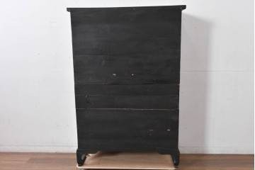 アジアンヴィンテージ　アンティーク調　蝶の羽をモチーフにしたシンメトリーデザインが魅力的な李朝箪笥　(R-084806)