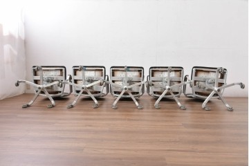 中古　美品　廃番品　レトロモダンなデザインが魅力的なデスクチェア5脚セット　(R-084809)