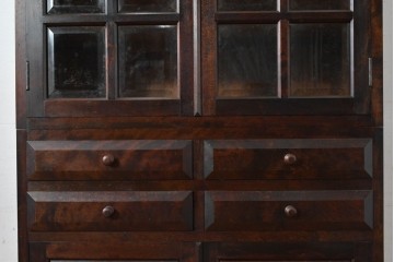 中古　美品　松本民芸家具　落ち着きのある洗練された佇まいが魅力のG-1型面取食器棚　定価約57万円相当　(R-084810)