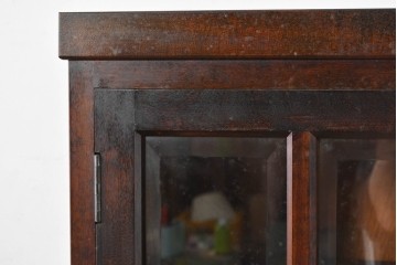 中古　美品　松本民芸家具　落ち着きのある洗練された佇まいが魅力のG-1型面取食器棚　定価約57万円相当　(R-084810)