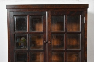 中古　美品　松本民芸家具　落ち着きのある洗練された佇まいが魅力のG-1型面取食器棚　定価約57万円相当　(R-084810)