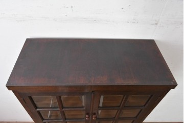 中古　美品　松本民芸家具　落ち着きのある洗練された佇まいが魅力のG-1型面取食器棚　定価約57万円相当　(R-084810)