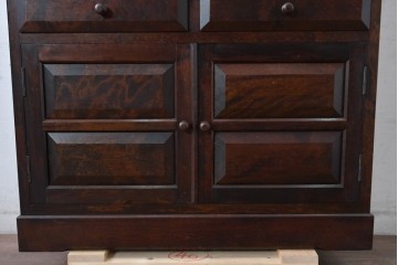 中古　美品　松本民芸家具　落ち着きのある洗練された佇まいが魅力のG-1型面取食器棚　定価約57万円相当　(R-084810)