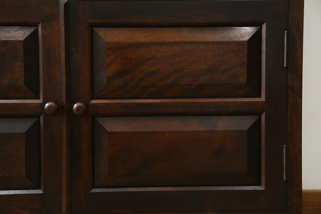 中古　美品　松本民芸家具　落ち着きのある洗練された佇まいが魅力のG-1型面取食器棚　定価約57万円　(R-084810)