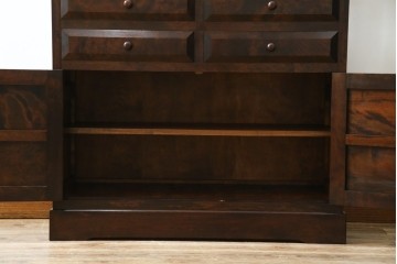 中古　美品　松本民芸家具　落ち着きのある洗練された佇まいが魅力のG-1型面取食器棚　定価約57万円　(R-084810)