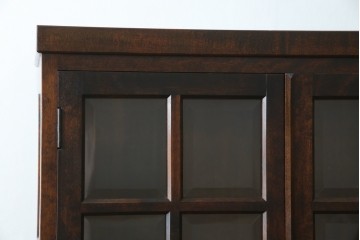 中古　美品　松本民芸家具　落ち着きのある洗練された佇まいが魅力のG-1型面取食器棚　定価約57万円　(R-084810)